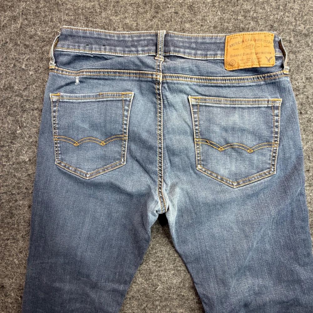 American Eagle Skinny Jeans Mens 31x30 Blue Extreme Flex Medium Wash Fits 30x28 - Picture 4 of 12